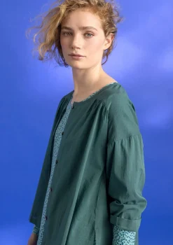 Gudrun Sjödén Blusen>Bluse „Hedda“ aus Bio-Baumwollgewebe Opalgrün