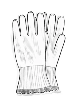 Gudrun Sjödén Accessoires>Fingerhandschuhe aus Lammwolle Hellflaschengrün-genoppt