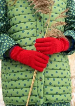 Gudrun Sjödén Accessoires>Fingerhandschuhe aus Lammwolle Tomate-melange