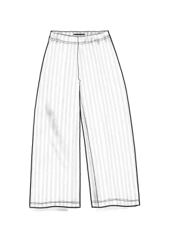 Gudrun Sjödén Hosen>Gestreifte Jerseyhose aus Bio-Baumwolle/Modal Basilikum-hellorientgrün