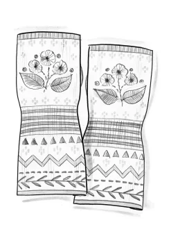 Gudrun Sjödén Accessoires>Handstulpen „Borealis“ aus Bio- und Recycling-Baumwolle/Wolle Aubergine