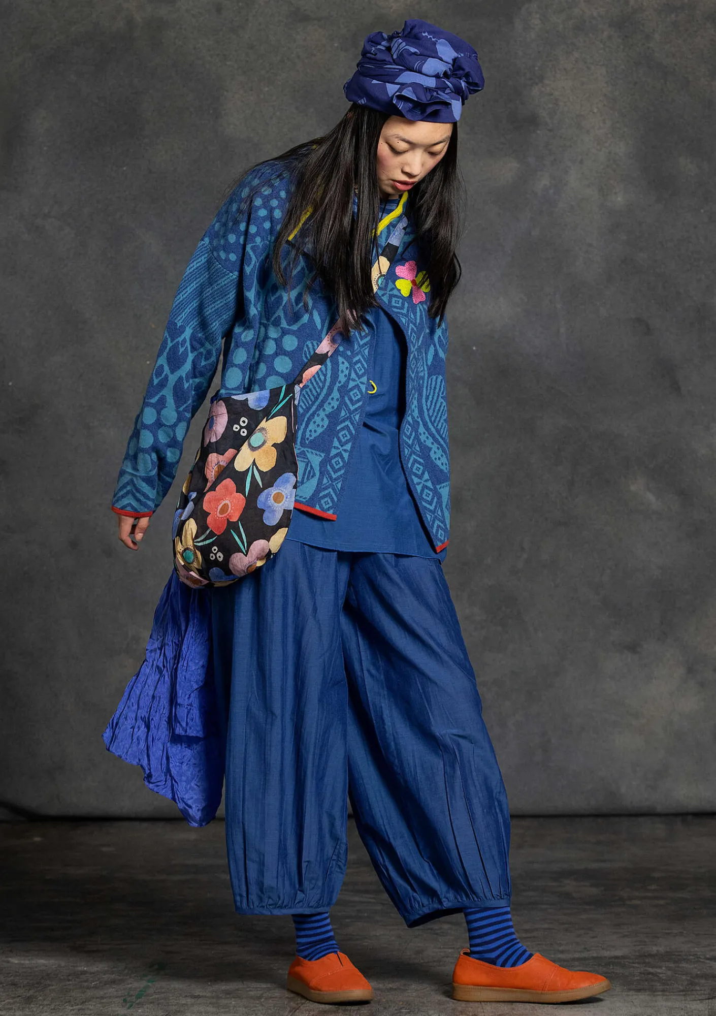 Gudrun Sjödén Hosen>Hose aus Baumwolle/Seide Indigoblau