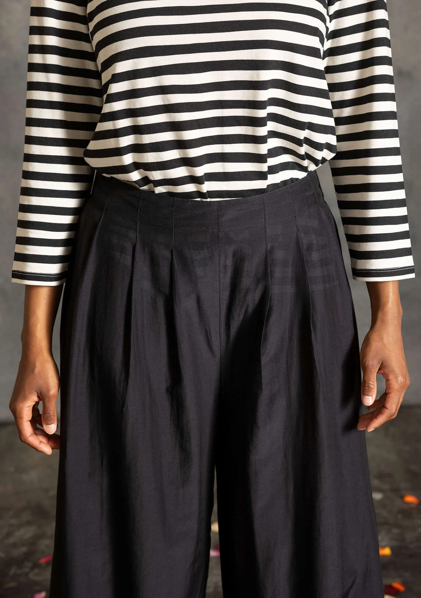Gudrun Sjödén Hosen>Hose aus Baumwolle/Seide Schwarz