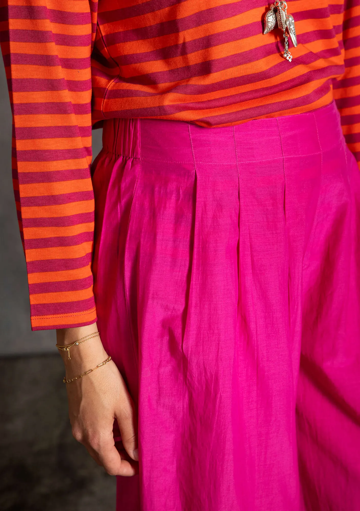 Gudrun Sjödén Hosen>Hose aus Baumwolle/Seide Cerise
