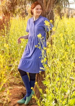 Gudrun Sjödén Kleider>Jerseykleid aus Bio-Baumwolle Lotusblau