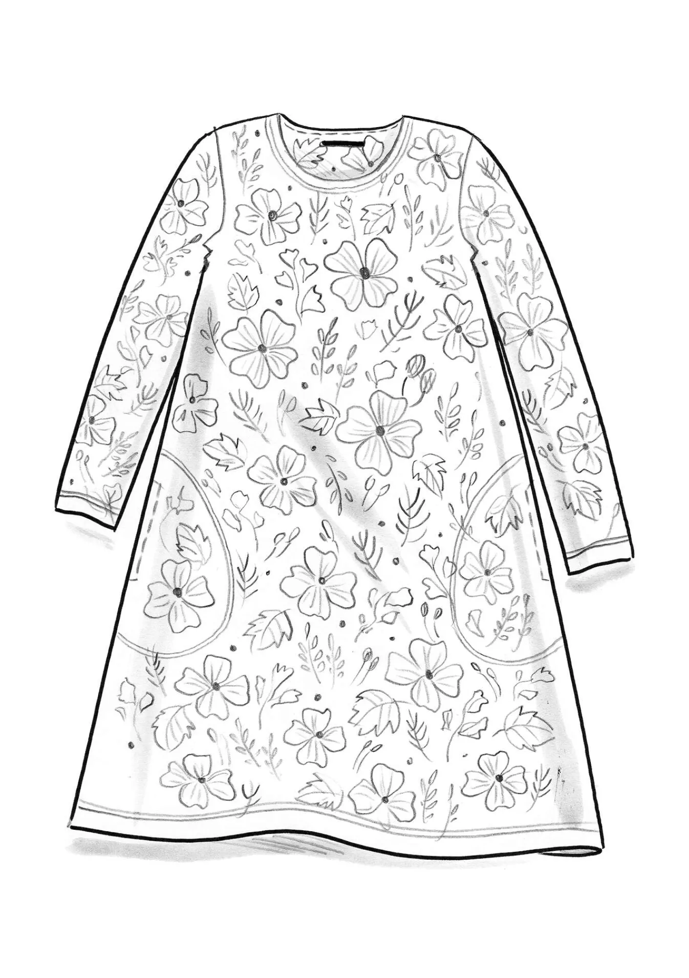 Gudrun Sjödén Kleider>Jerseykleid „Höstanemone“ aus Bio-Baumwolle/Modal Natur