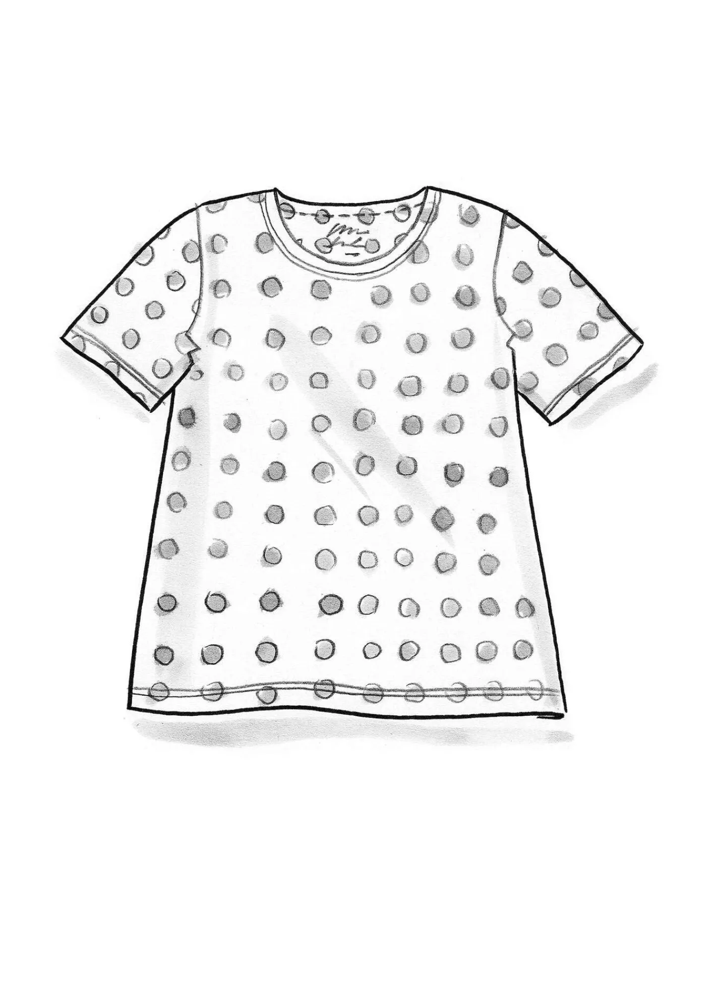 Gudrun Sjödén Pullover & Shirts>Jerseyshirt „Tyra“ aus Bio-Baumwolle/Modal Dunkelindigo-gemustert