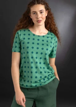Gudrun Sjödén Pullover & Shirts>Jerseyshirt „Tyra“ aus Bio-Baumwolle/Modal Malachit-gemustert