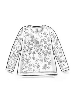 Gudrun Sjödén Pullover & Shirts>Jerseyshirt „Ylva“ aus Bio-Baumwolle/Elasthan Granatapfel-gemustert