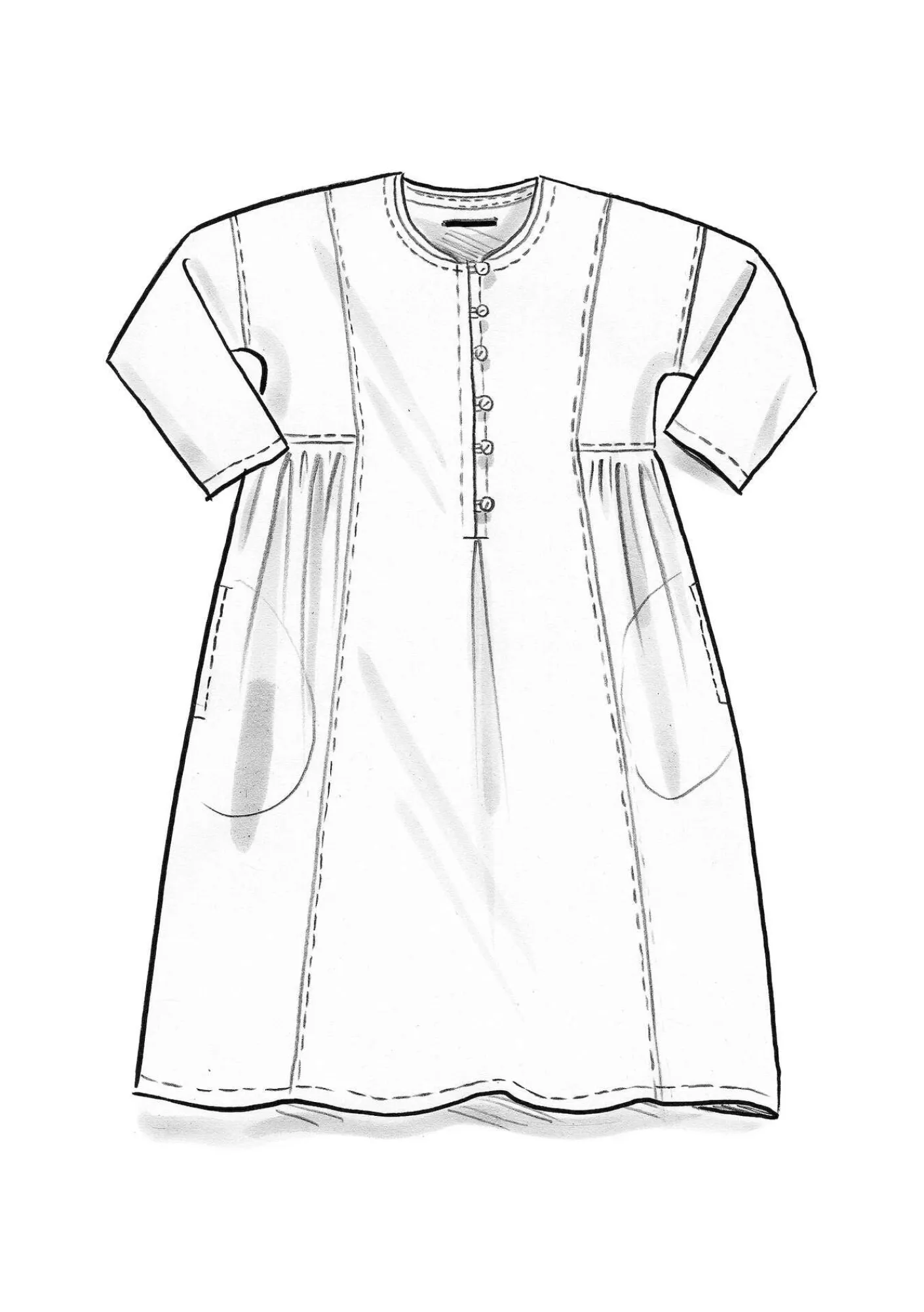 Gudrun Sjödén Kleider>Kleid „Hedda“ aus Bio-Baumwollgewebe Cerise