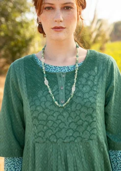 Gudrun Sjödén Kleider>Kleid „Strandfynd“ aus Bio-Baumwollgewebe Meerglasgrün