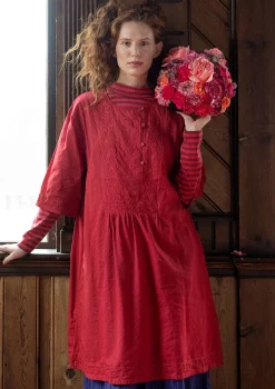Gudrun Sjödén Kleider>Kleid „Wanja“ aus Bio-Baumwollgewebe Mohn