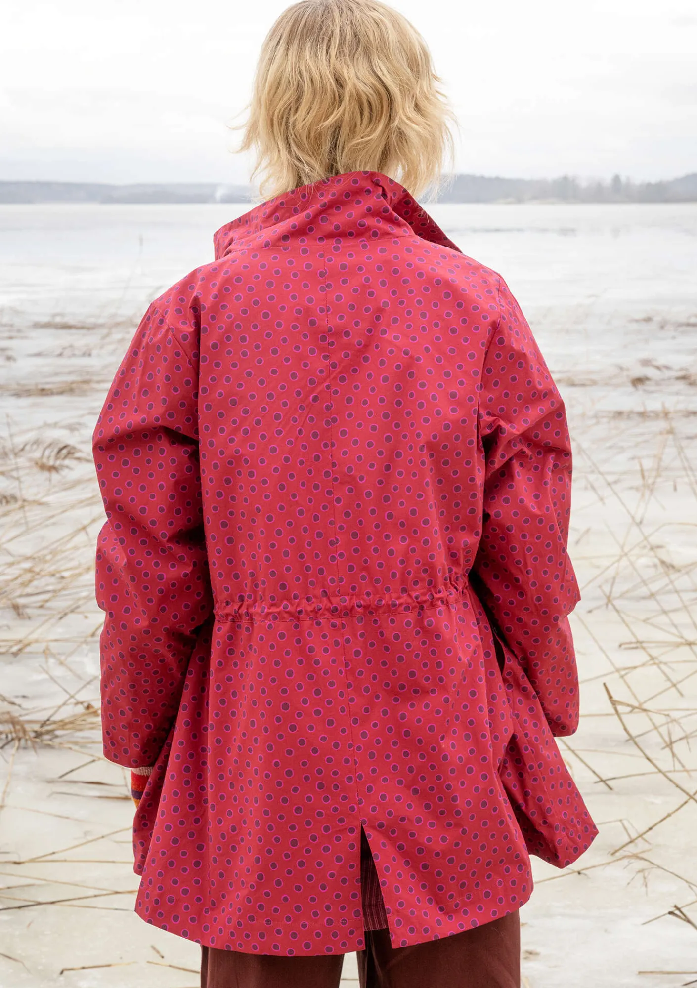 Gudrun Sjödén Jacken & Mäntel>Parka „Lucy“ aus Bio-Baumwollgewebe Moosbeere-gemustert