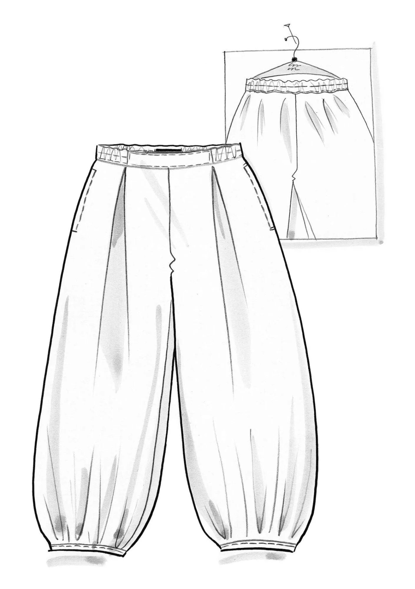 Gudrun Sjödén Hosen>Pluderhose aus Bio-Baumwollgewebe Messing