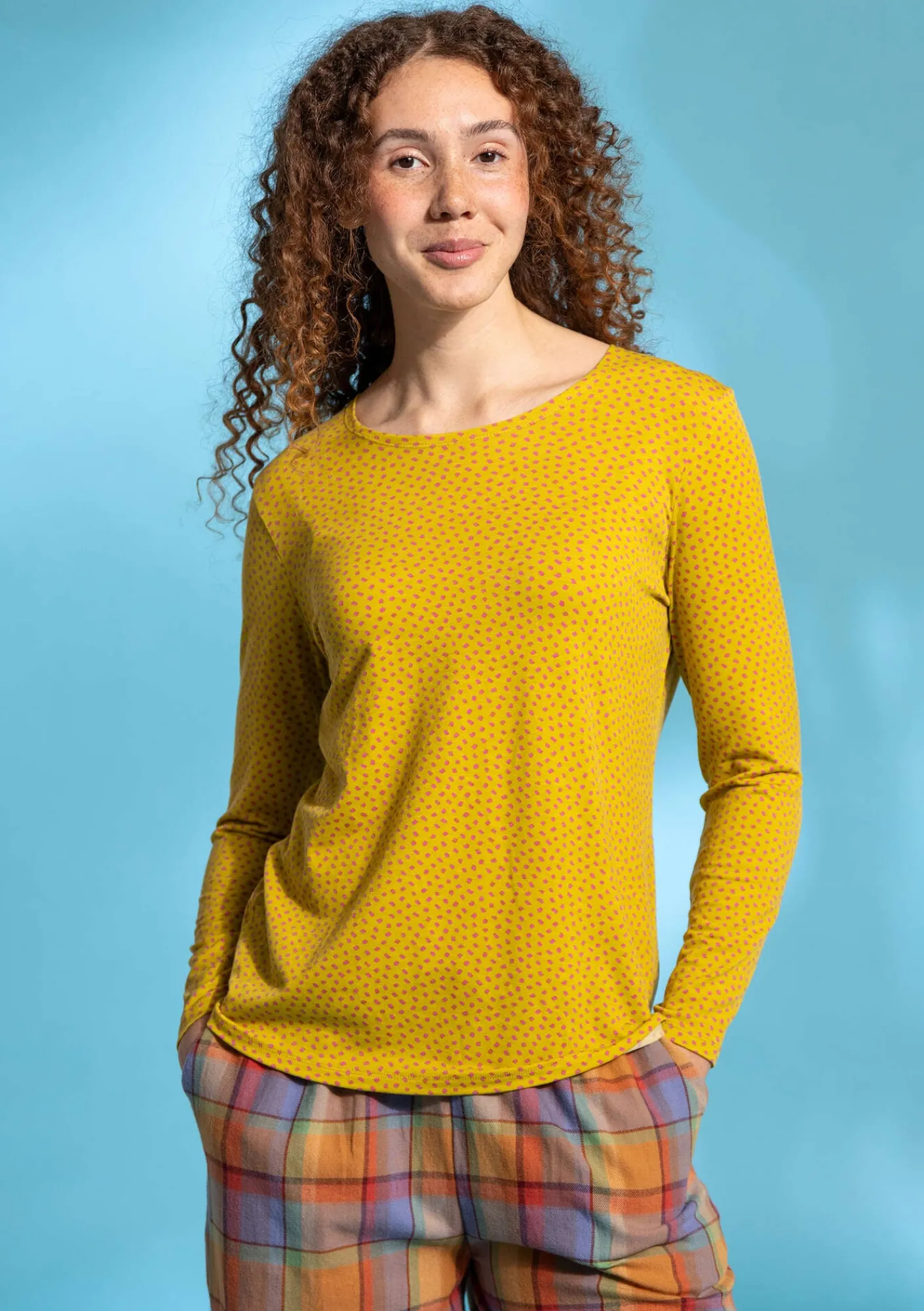 Gudrun Sjödén Pullover & Shirts>Shirt „Dot“ aus Lyocell/Elasthan Dijonsenf