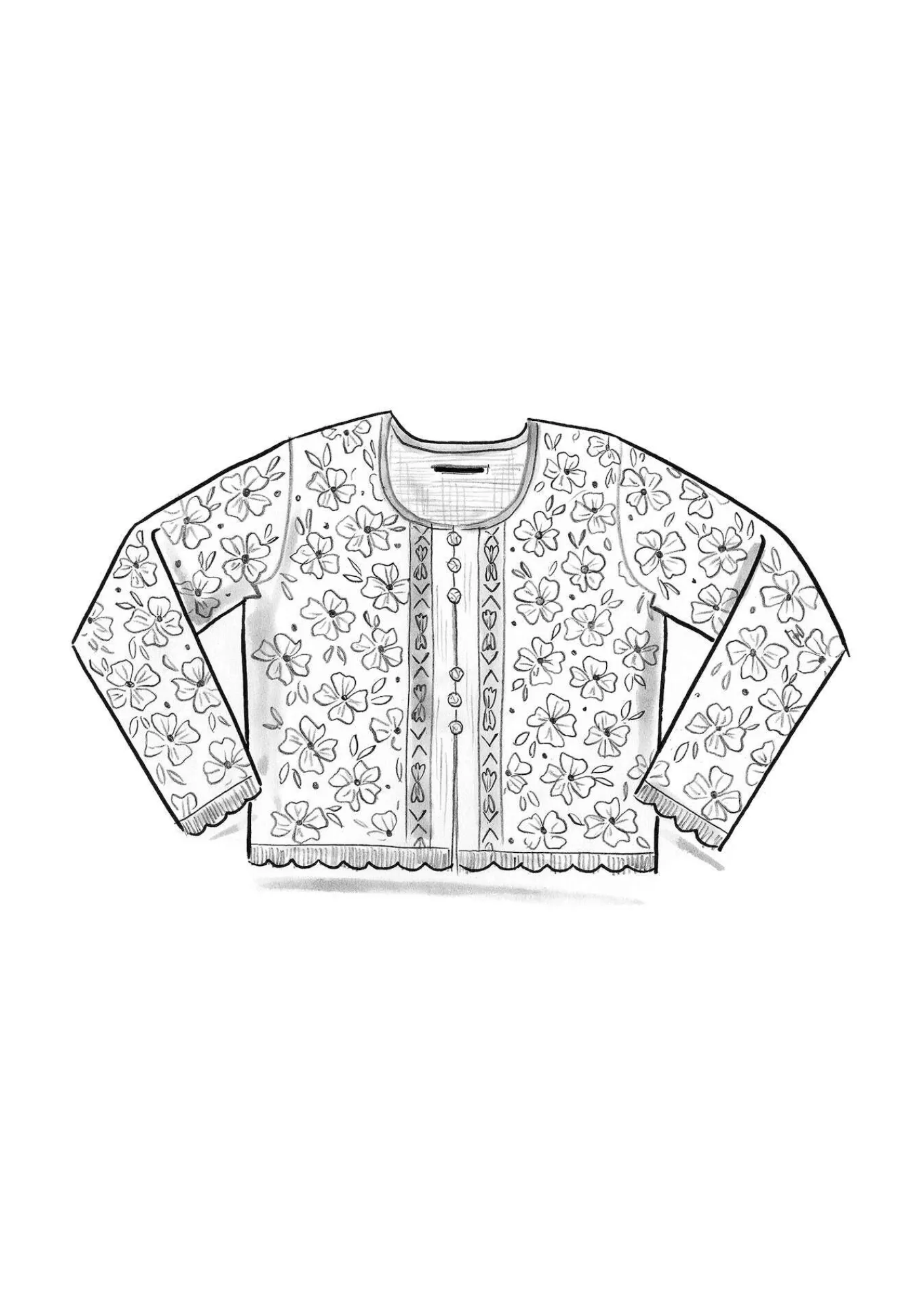 Gudrun Sjödén Strickjacken>Strickjacke „Anemone“ aus Bio-Wolle Moosbeere