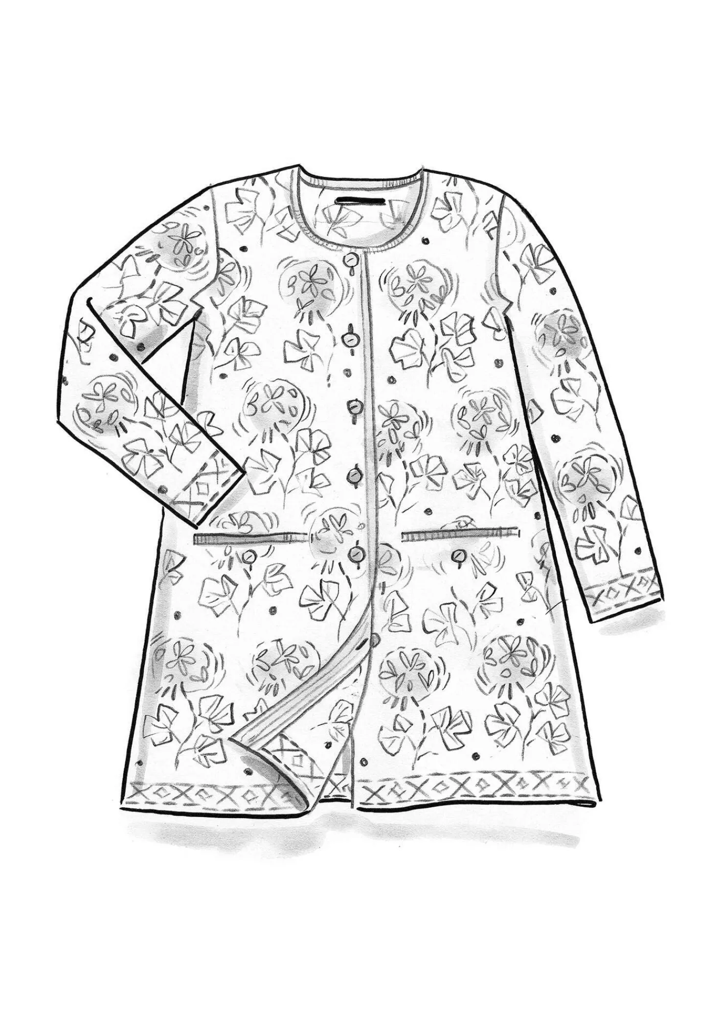 Gudrun Sjödén Strickjacken>Strickjacke „Mårbacka“ aus Bio-/Recycling-Baumwolle Flaschengrün