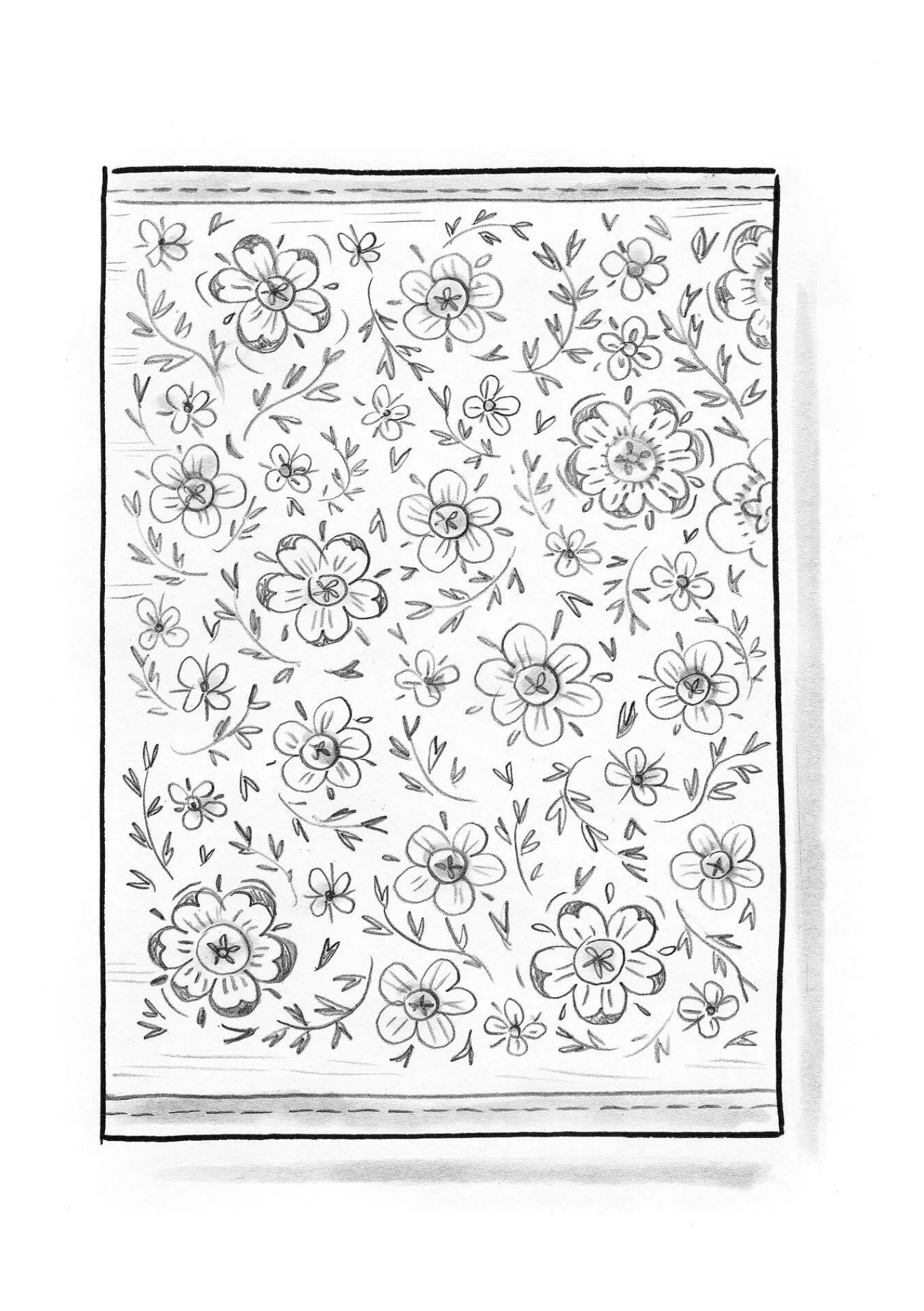 Gudrun Sjödén Teppiche|Heimtextilien>Teppich „Desert Bloom“ aus Bio-Baumwolle Ziegel