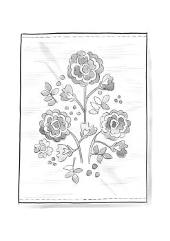 Gudrun Sjödén Teppiche|Heimtextilien>Teppich „Wild rose“ aus Bio-Baumwolle Dunkelaschgrau