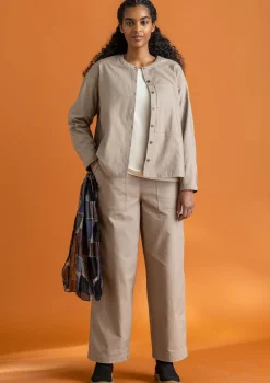 Gudrun Sjödén Hosen>Twillhose aus Bio-Baumwolle Taupe
