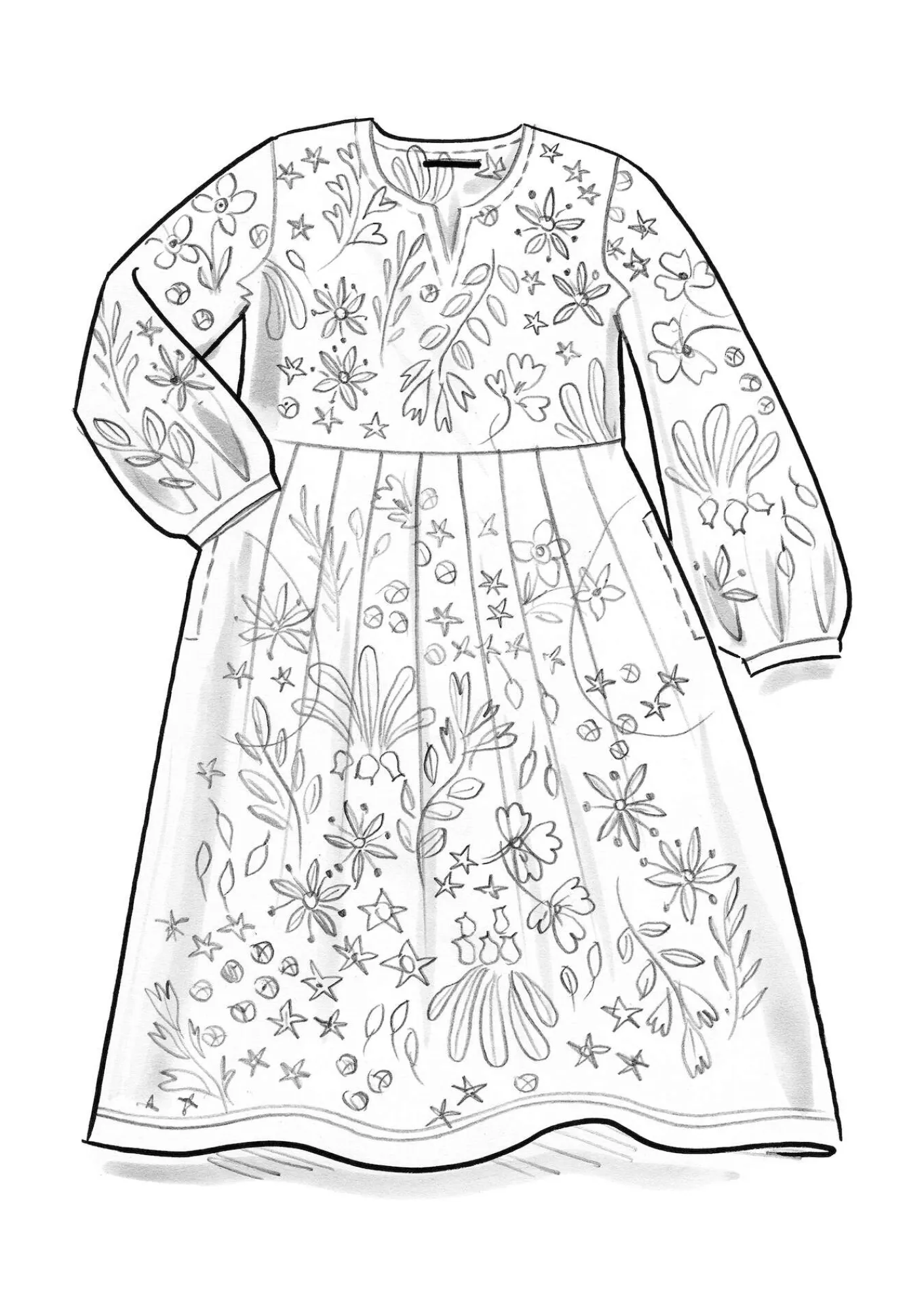 Gudrun Sjödén Kleider>Velourskleid „Katla“ aus Bio-Baumwolle/Recycling-Polyester Veronagrün