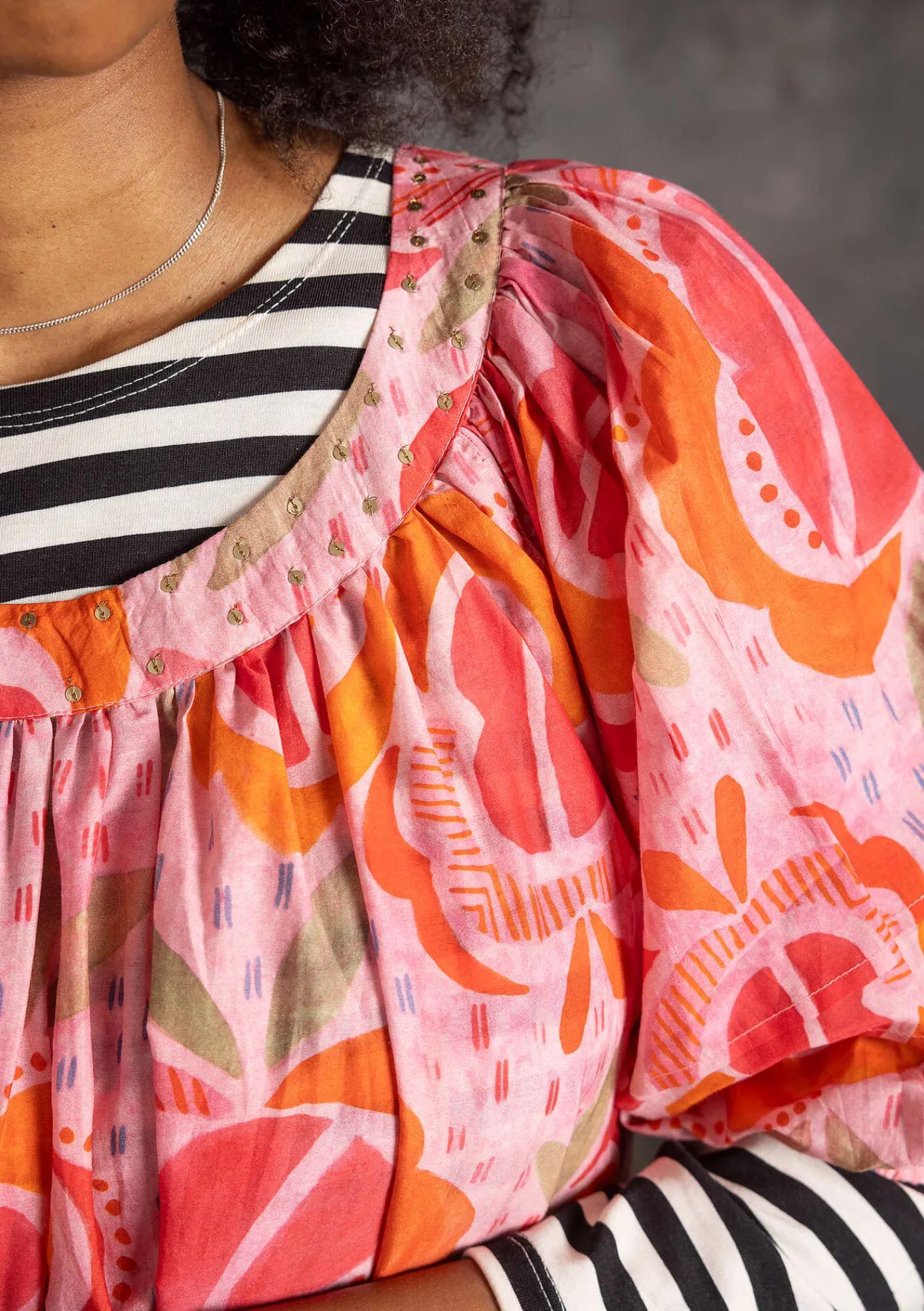 Gudrun Sjödén Kleider>Webkleid „Great Rose“ aus Bio-Baumwolle/Seide Hellpuderrosa