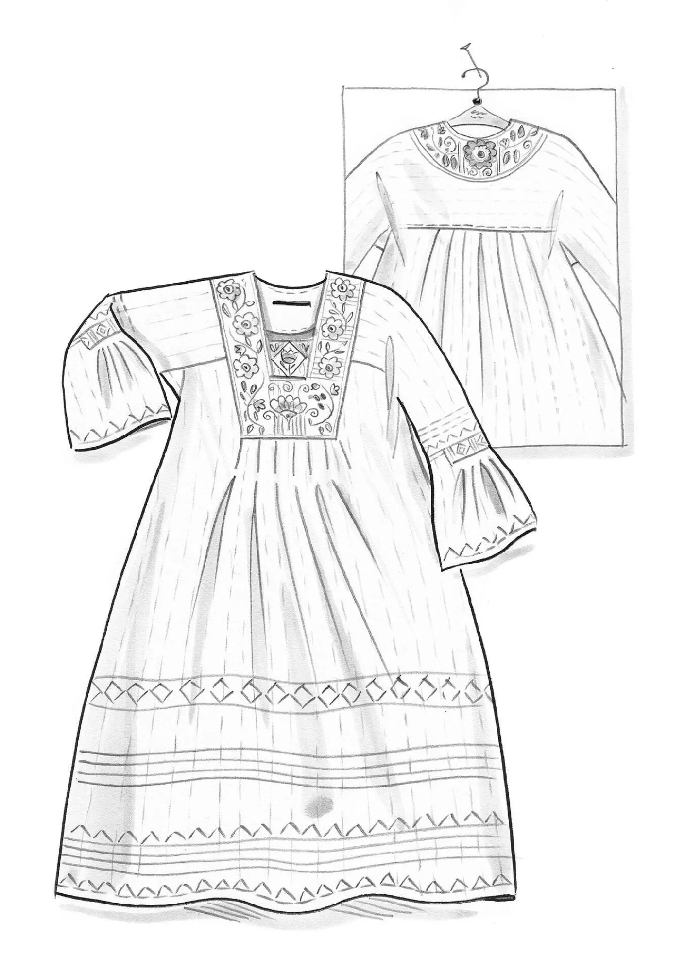 Gudrun Sjödén Kleider>Webkleid „Kristina“ aus Bio-Baumwolle Mohn