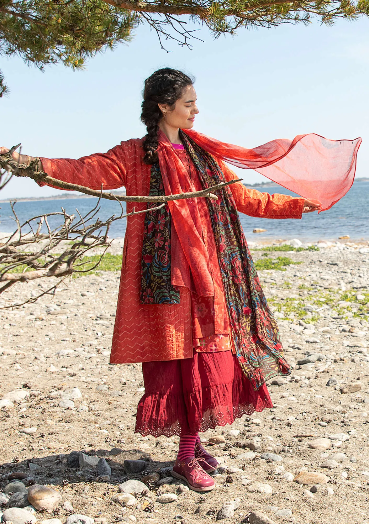 Gudrun Sjödén Jacken & Mäntel>Wendemantel „Kavita“ aus Bio-Baumwolle Henna
